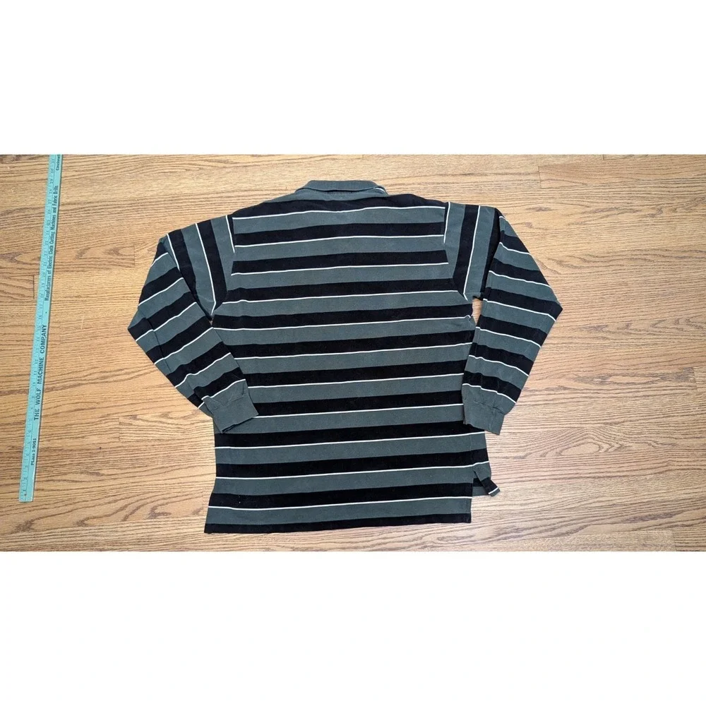 Polo Sport Rugby Shirt Men's Medium Multicolor Striped Long Sleeve Polo